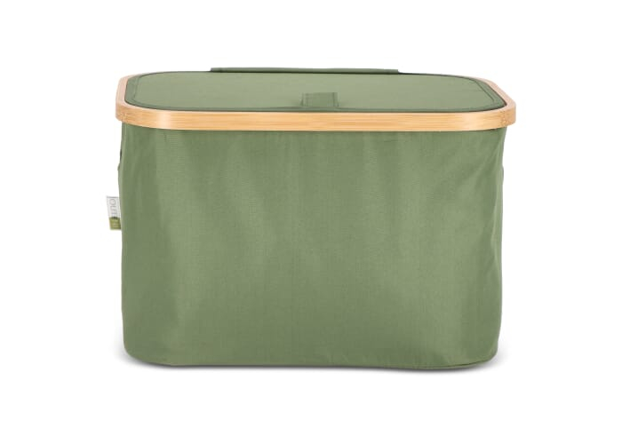 Panier pliant rPET personnalisable avec couvercle Sogne Vert olive